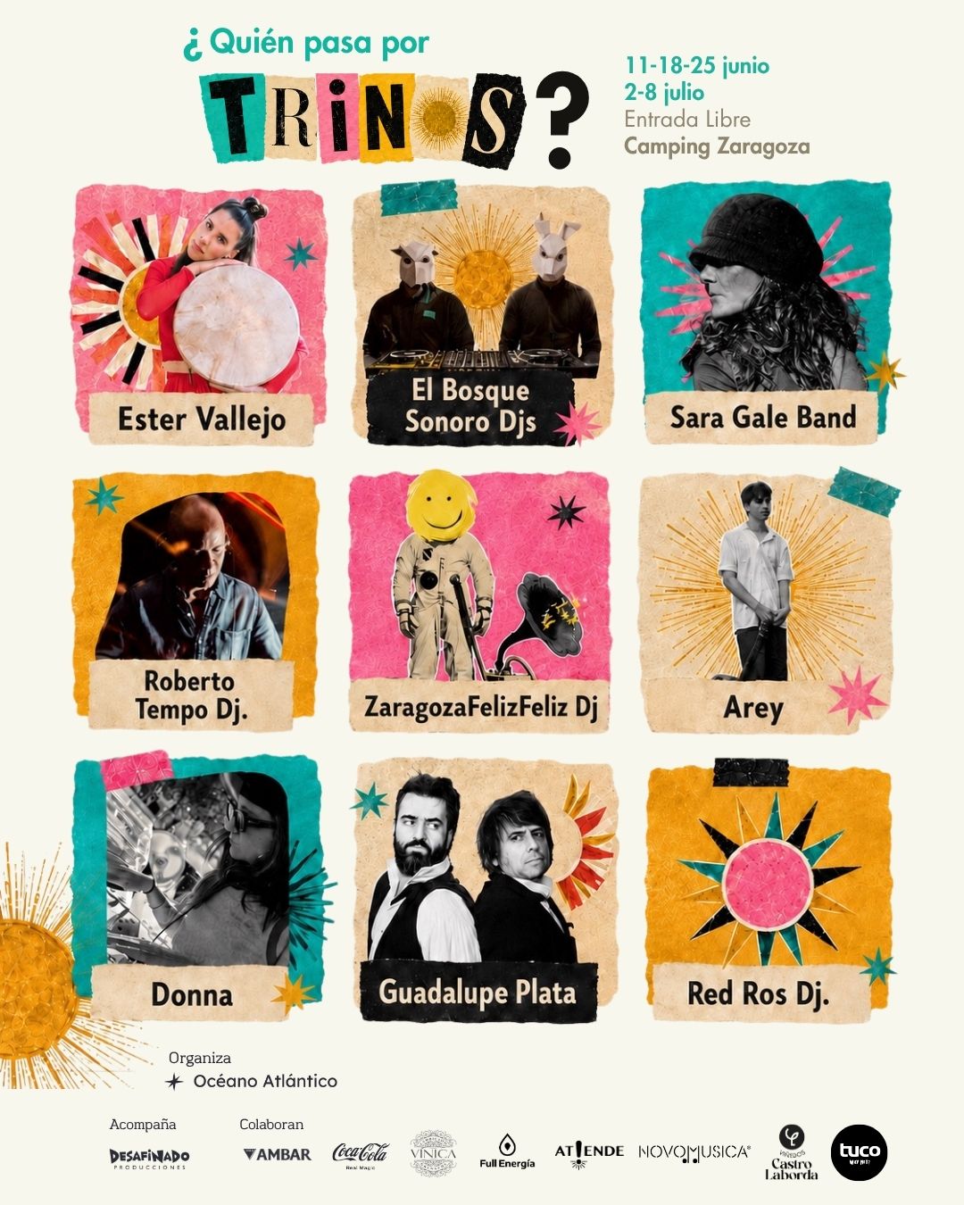 Collage de artistas de Trinos